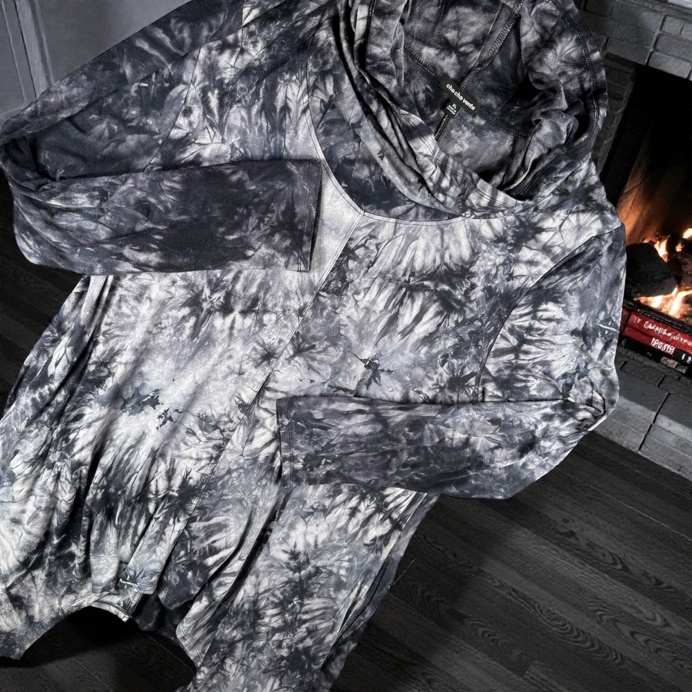 Chacha Vente Top Women XL Tie Dye Cowl Neck‎ Asymmetrical Long Sleeve Tunic